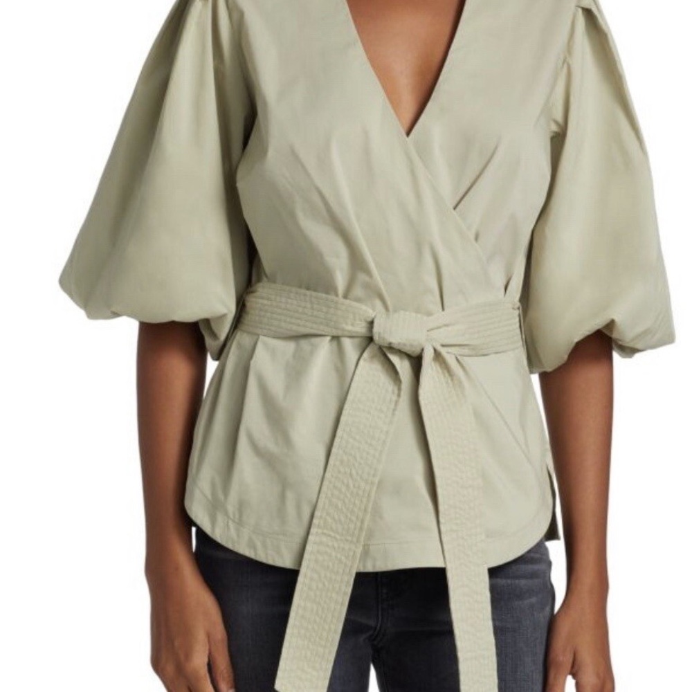 Elegant Cream Wrap Top